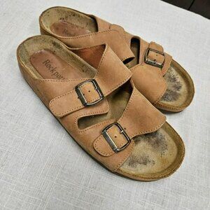 Rockport Brown Leather Double Buckle Sandals Size‎ 12M Mens